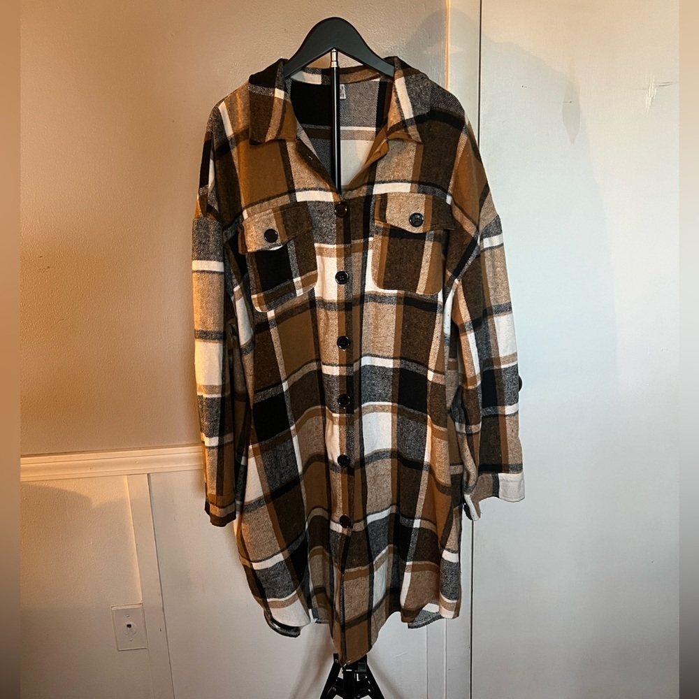 Long Plaid Shacket